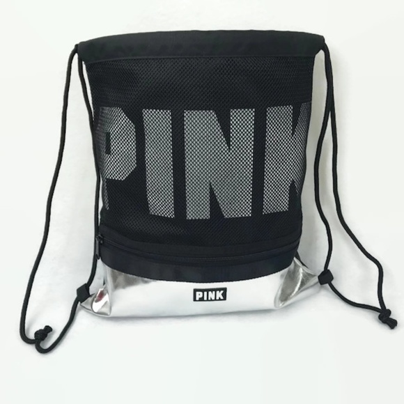 PINK Victoria's Secret Handbags - NEW PINK Victoria's Secret Drawstring Backpack BLK